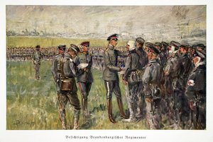 William, Saksan kruununprinssi, vierailee haavoittuneiden joukkojen kanssa kentällä, pubissa. 3. Maria 1917